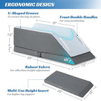 Adjustable Leg Elevation Pillow with Memory Foam, 3-Height Adjustable Leg Pillow for After Surgery, Knee, Ankle Injury, Foot Rest, Improve Circulation and Pain Relief, Removable & Washable Cover