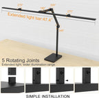 36W 3000LM Ultra Bright Architect Desk Lamp with Base, 47.4Inches Wide Tall Overhead Desk Light for Home Office, Dimmable Table Light with Remote for Desktop Working,Drafting,Reading