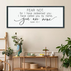 LuZhiQiang Fear Not for I Have Redeemed You Wall Decor Art 40"×15" Isaiah 43:1 Bible Verse Sign Christian Scripture Large Wood Framed Wall Hanging (Black)