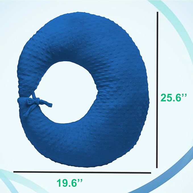 Professional Gaming Pillow for Lap; Arm Rest Pillow Gaming Lap Pillow with Crochet Support - Eliminate Pain in Gaming (Light Blue)