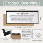 The Blessing Christian Song Lyrics Wall Decor 32"×12" Bible Verse May The Lord Bless You Scripture Wall Art Sign (Black)