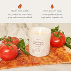 Literie NYC Inspired Scented Candle: Pizza from a Guy Named Joe - Tomato & Basil Scent, 9oz, 50 Hour Burn, Vegan Soy & Coconut Blend Candle for Home Decor, Gift for Women & Men
