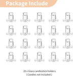 NUPTIO Candle Stick Candle Holder: Set of 20 Short Taper Candlestick Holders Bulk Small Modern Glass Tapered Candleholders for Wedding Christmas Holiday Centerpiece