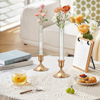 8 Pack 7.9" Glass Bud Vase Taper Base Vase for Candlesticks Candle Holder's Base Vase for Flower Candlestick Sizes from 22mm to 27mm