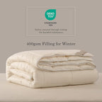 CUDDLE DREAMS Wool Comforter Duvet Insert, 100% Australian Wool Filling with Soft Noiseless Cotton Shell, Natural Warmth (Heavyweight for Winter, Twin)