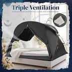 Bed Tent Canopy Twin, Blackout Portable Sleep Tent Easy Setup, Breathable Mesh, Privacy Curtains for Adults, Ideal for Indoor