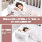 HOMBYS Side Sleeper Pillow with Arm Hole, Shredded Foam Shoulder Pillow for Neck & Shoulder Pain Relief, Multi-Angle Armholes for Different Sleeping Positions, Ergonomic Arm Holes Positioner