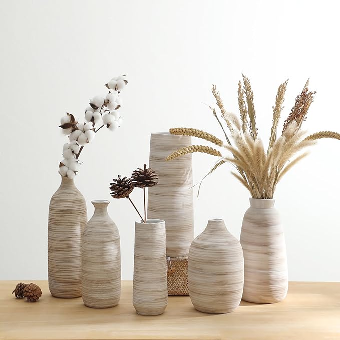 ALMA White Vessel 13 Inch Tall, Large Floor Vase for Wedding and Housewarming|Ceramic Pampas Grass Vase in Minimalist Modern Home Decor, Aesthetic Room Decor, Shelf Decor