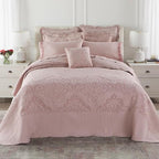 BrylaneHome Bedding Lightweight All Season Modern Amelia Quilted Damask Oversized Ultra Soft Bedspread - Twin, Lavender