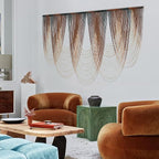 IOWER Macrame Wall Hanging Brown Dip-Dyed Large Macrame Wall Decor For Living Room Boho Fiber Art for Office Decoration 57" W x 41" L