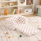 Toddler Chair Kids Couch, 2-in-1 Comfy Armchair with Removable and Washable Cover Carrying Handle, Convertible Reading Chair Toddler Couch for Girls and Boys