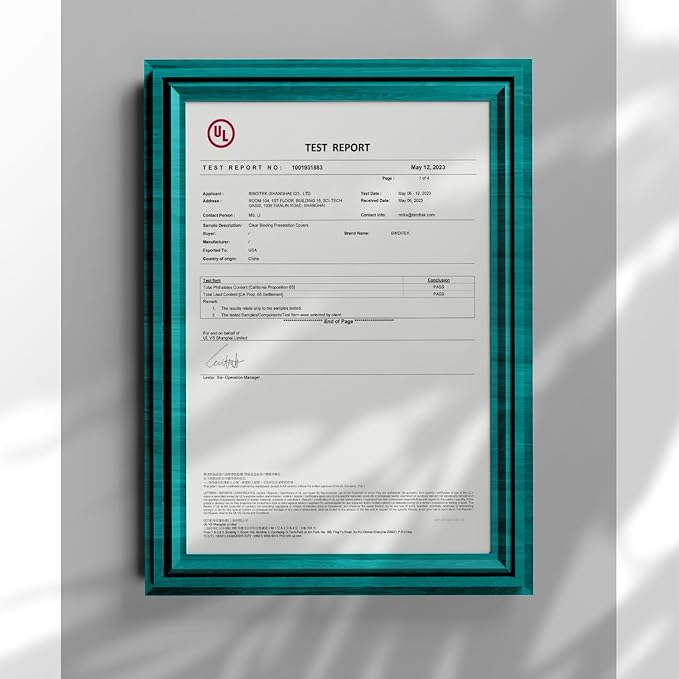 Binditek 100 Pack 8mil PVC Clear Binding Presentation Covers, Letter Size, 8.5 x 11 Inches, Square Corners, Un-Punched, Office Supplies