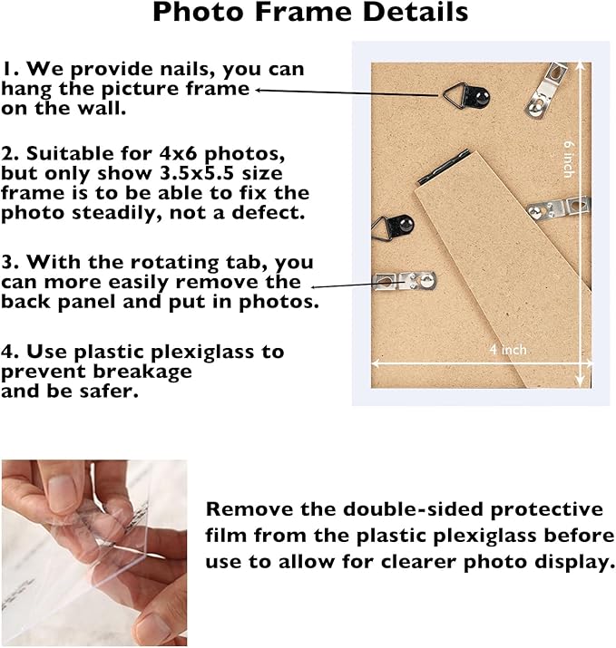 12 Packs 4x6 Picture Frames Bulk, Display 3.5x5 with Mat or 4x6 Without, White Gallery Frame Set, 4 by 6 Frames Bulk Set of 12, Collage Wall Decor Photo Frame Set for Wall and Tabletop, White