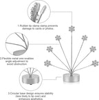 7-Branch Family Desktop Photo Tree Holder Clip Round Base, Card Picture and Memo Desk Frame Display Stand for Wedding Party Christmas Photo Clip Holder Table Numbers (Snowflake)