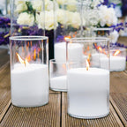 WDHODEC Hurricane Candle Holders 24 PCS, 6" 8" Clear Glass Bud Vases, Cylinder Vase, Pillar Floating Candle Holders for Wedding Birthday Party Centerpiece