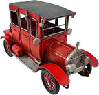 Berfutall-10'' Iron Classic Red Cars Model Collectible Vehicle Decoration, Metal Classic Cars Christmas Decor ，Unique Blend of Vintage, Rustic, for Table Top Decor. (C)