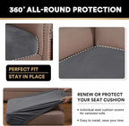 PrinceDeco Stretch Velvet Couch Cushion Covers for Individual Cushions Sofa Cushion Cover Seat, Sofa Covers Washable, Couch Seat Cushion Covers for Sectional (2 Pieces, Grey)