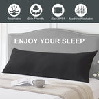 DOWNCOOL Large Body Pillow Insert- Breathable Full Body Pillow for Side Sleeper - Soft Long Bed Pillow for Adults - 20 x 54 inch （Black）