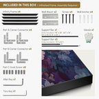 SIGNWIN 46"x60" Extra Large Framed Wall Art Bold Peony Bloom in Colorful Impressionist Style, Lush Floral for Home Living Room Bedroom Decor (Frame Assembly Required)