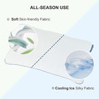 Shredded Memory Foam Pillows Bed Pillows Queen Size Set of 2, Summer Cooling Pillows for Hot Sleepers with Washable Pillowcase, and Winter Soft Dual Sided Pillow for Back Sleepers