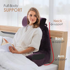 Nestl Reading Pillow Large Bed Pillow, Back Pillow for Sitting in Bed Shredded Memory Foam Chair Pillow, Reading & Bed Rest Pillows Purple Back Pillow for Bed, Bed Chair Arm Pillow with Pockets