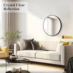 Fabuday Black Circle Mirror for Wall Decor 18 Inch - Bathroom Round Mirror with Matte Frame, Small Circular Mirrors for Entryway, Hallyway, Living Room, Bedroom