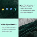 GONAAP Fuzzy Faux Fur Throw Blanket Twin Size Forest Green Super Soft Cozy Plush Fuzzy Shaggy Blanket for Couch Sofa Bed (Forest Green, Twin(60"x80"))