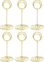 TecUnite 24 Pieces 3.35 Inch Table Number Holder Place Card Photo Holder Picture Name Menu Clips Memo Cards Stand for Wedding Reception Anniversary Birthday Party Centerpieces (Gold)