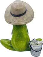 Frog Fishing Decor, Summer Garden Statues, Ocean Beach Decorations, Home Bookshelf Desktop Statues Shelves Bathroom Decorative Ornaments Gift (Frog Fishing)