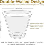 Sunnydaze 19.5-Inch Arabella Large Plant Pot - Polyresin Round Outdoor Planter with Drillable Drainage Holes - 4 Pack - Beige