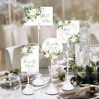 20 Pcs Table Number Holders 4/6/8/10 Inch Metal Place Card Holders with Alligator Clip Heavy Base Wedding Table Number Stand Picture Photo Clip for Banquet Party Birthday Restaurant(White)