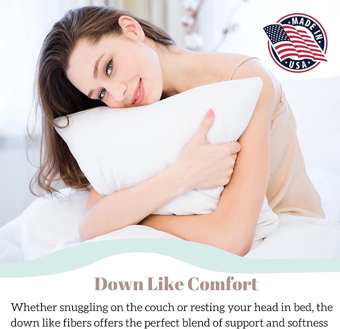 Pillowflex Synthetic Down Pillow Insert - 21x31 Down Alternative Pillow, Ultra Soft Oversized Queen Bed Sleeping Pillow, Large Rectangle Sham - 1 Decorative Pillow Form