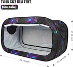Bed Tent Twin Bed Canopy Portable Dream Tent for Adult Indoor Sleeping Tents with 2 Doors Breathable Private Space Tents, Galaxy
