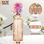 Glass Flower Vase, Amber, Aromatherapy Bottle, Small Vase, 6 Sets, Simple Solid, for Birthday, Anniversary, Weddind, Home Decoration