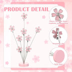 Tandefio Photo Tree Holder Clip, 8 Branch Money Family Tree Gift Card Holder with Clips Picture Frame Stand for Memo Paper Note Wedding Photo Display Office Decor(Pink)