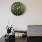 Wall Clock, Silent Clock, Wall Clocks Battery Operated， 12 inch Modern Wall Clock, Suitable for Offices, Living Rooms, Kitchens, Homes, Schools (Green)