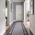 Beverly Rug Outdoor Runner Rug 2x7 Modern Floral Bordered Area Rugs for Indoor and Outdoor Patio Easy to Clean Non Shedding Living Room Porch Garden Washable Outside Carpet (2 x 7 Gray)