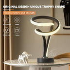 Modern Spiral RGB Table Lamp, Unique, 7 Colors 10 Light Modes LED, Touch Dimmable Cool Nightstand Lamps for Living Room Bedroom Office, Ideal Gift (Black)