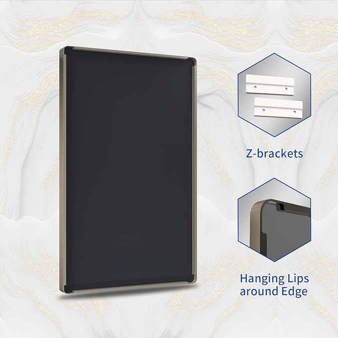 WEER 50x30 Inch Bronze Bathroom for Wall, Farmhouse Oil Rubbed Bronze Mirror, Rectangle Bronze Vanity Mirror with Aluminum Alloy Brushed Metal Frame, Tempered Glass, Anti-Rust (Horizontal/Vertical)