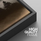 SIGNWIN Framed Canvas Print Wall Art Woodland Nursery Decor Set Misty Dark Mountain Forest Silhouette Nature Wilderness Modern Art Rustic Landscape for Living Room, Bedroom, Office - 16"x24"x3 Black