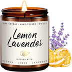 Auelife Scented Candle for Home | Lemon Lavender Candle | Aromatherapy Candles - Soy Candles for Home Scented, Gifts for Women Men, Lemon Fragrance -7oz, Single-Wick