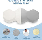 Cervical Pillow for Neck Pain Relief, 2024 Portable Memory Foam Pillow with Travel Bag, 3D Eye Masks and Earplugs, Washable Pillowcase, Side Sleeper Pillow for Adults Back Stomach Sleeper