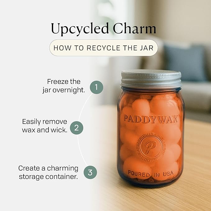 Paddywax Scented Candles Relish Collection Soy Wax Artisan Candle in Glass Jar with Lid, 9.5-Ounce, Pumpkin + Spice