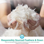 APSMILE Medium Firm Feather Down Pillows Standard Size Set of 2, Luxury Goose Feather Pillow for Sleeping, 600TC/DM Organic Cotton Cover Hotel Bed Pillow Wrapped in Polyester (White, 20"x26")