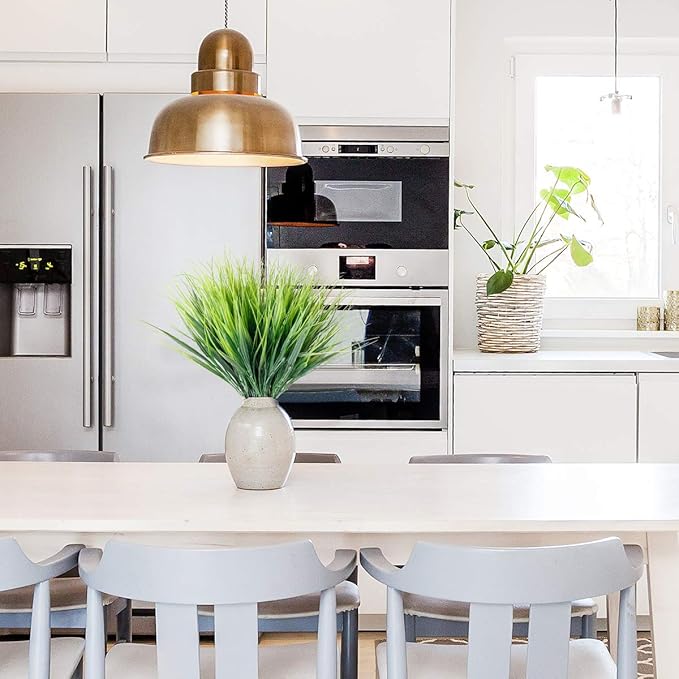 30 Bundles Artificial Grasses Outdoor UV Resistant Fake Grasses No Fade Faux Plastic Plants Garden Porch Window Box Decorating…