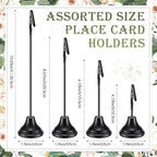 20 Pcs Table Number Holders 4/6/8/10 Inch Metal Place Card Holders with Alligator Clip Heavy Base Wedding Table Number Stand Picture Photo Clip for Banquet Party Birthday Restaurant(Black)