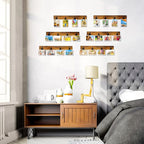 Picture Frame With 24 Clips,Large Size Collage Photo Frames, Hanging Wall Decor Frame, Organize and Display Photos, Artwork. No Assembly Required, Brown