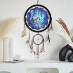 Remorelt Wolf Eagle Bear Dream Catcher Bedroom Wall Decor, Christmas Home Decoration, Room Accessory, White Moon Feather Decoration - Unique Home Craft Wall Pendant (DC03 13inch Set 3 Wolves)