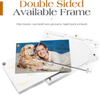 TWING 2 Pack Picture Frames Acrylic 4 x 6, Horizontal Magnet Double Sided 4x6 Picture Frame, 10+10MM Thick Clear Frameless Desktop Display Self Standing Magnetic Acrylic Block Photo Frame Gift Ideal