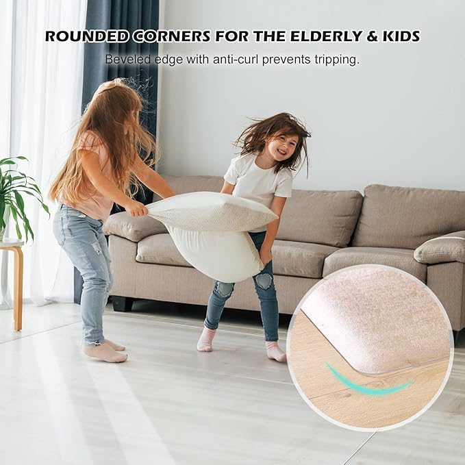 SALLOUS Chair Mat for Hard Floors, 60" x 75" Office Chair Mat for Hard Surface, Vinyl Floor Mat for Gaming Chairs, Multi-Purpose Floor Protector Desk Mat for Home Office (Clear)